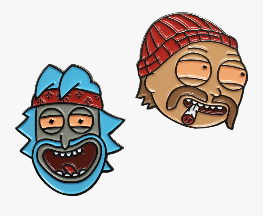 Rick Chong & Morty Cheech Pin Set - Cheech And Chong Clipart, Transparent Clipart