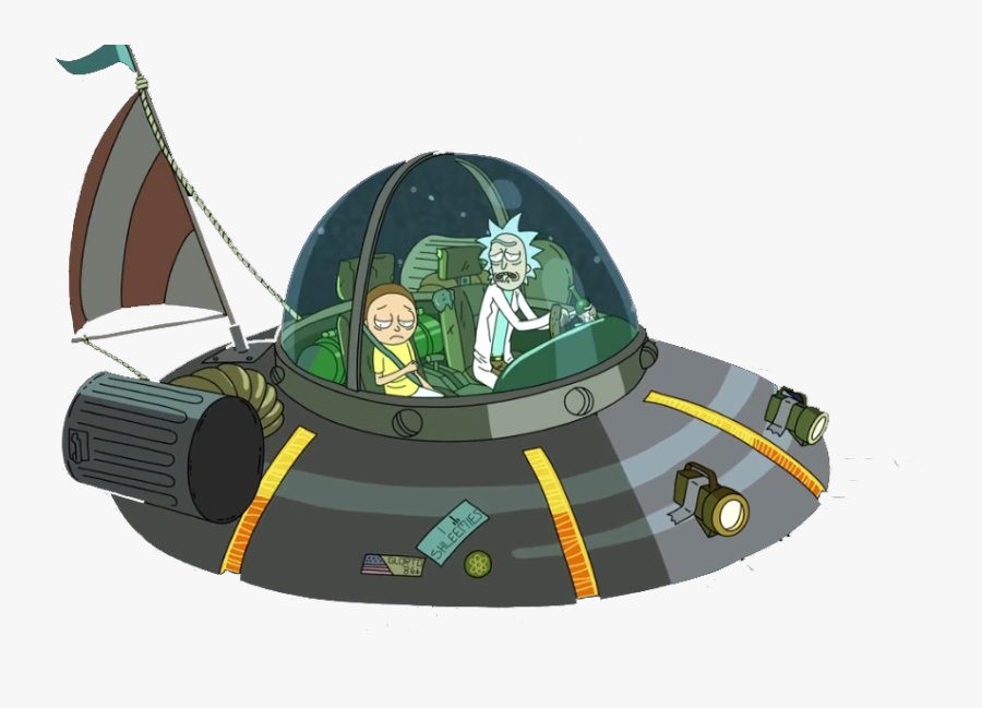 Transparent Rick And Morty Png - Rick And Morty Flying Saucer, Transparent Clipart