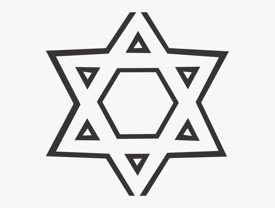 Transparent Star Of David Png - מגן דוד אדום לצביעה, Transparent Clipart