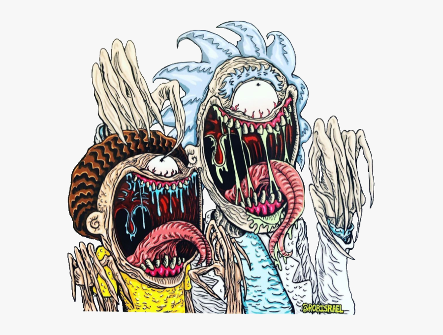 #stickergang #rick #and #morty #on #acid #melting #bad - Rick And Morty Bad Trip, Transparent Clipart