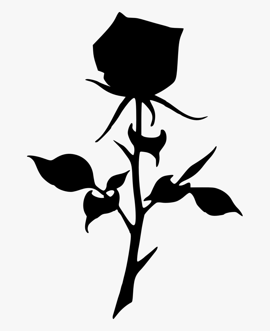 Silhouette Black And White Rose Clip Art - Black And White Rose Silhouette, Transparent Clipart