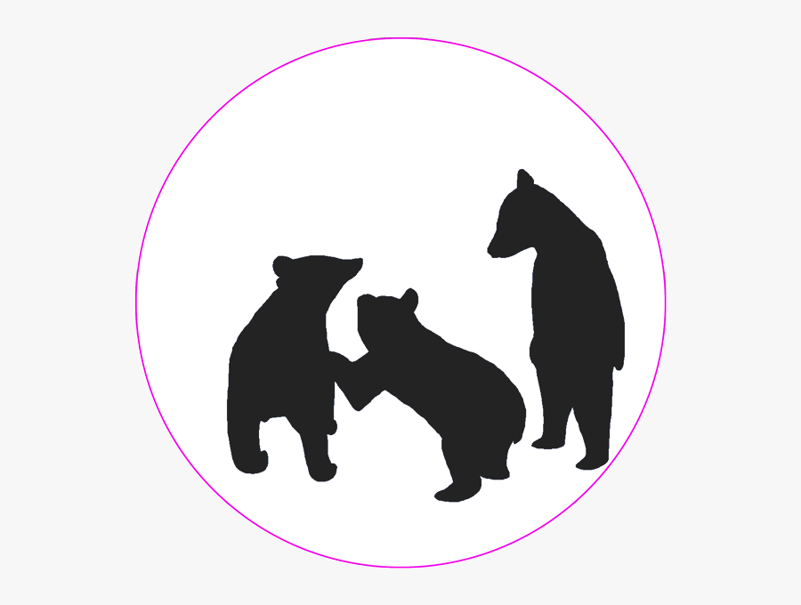 Transparent Black Bear Cub Clipart - Bear Cubs Playing Silhouette, Transparent Clipart