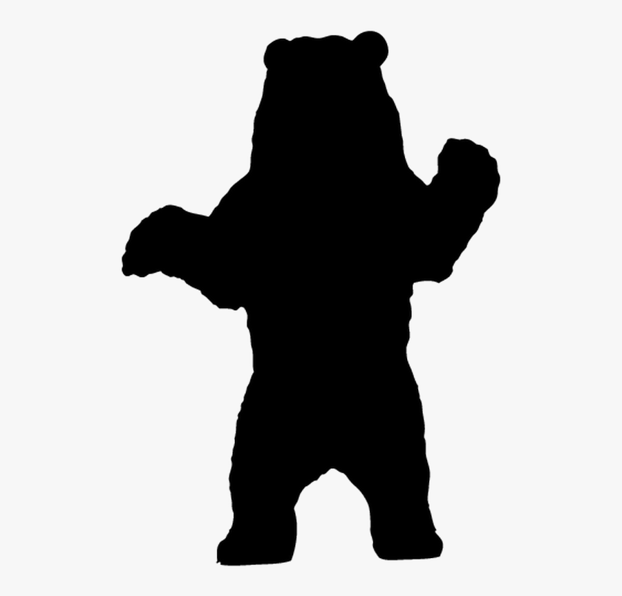 Grizzly Bear American Black Bear Brown Bear Silhouette - Standing Brown Bear Silhouette, Transparent Clipart