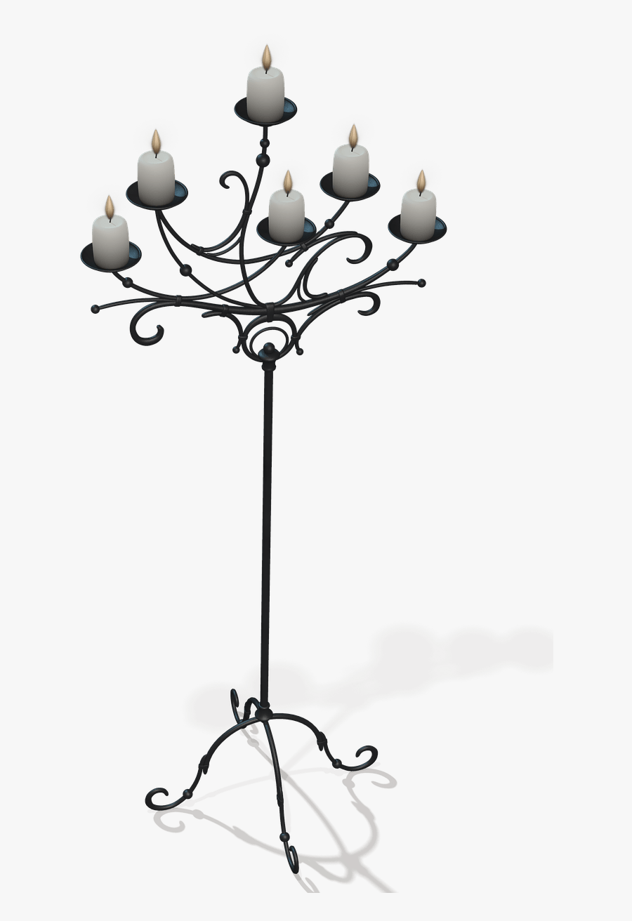 Candles On Black Stand - Candelabro Png, Transparent Clipart