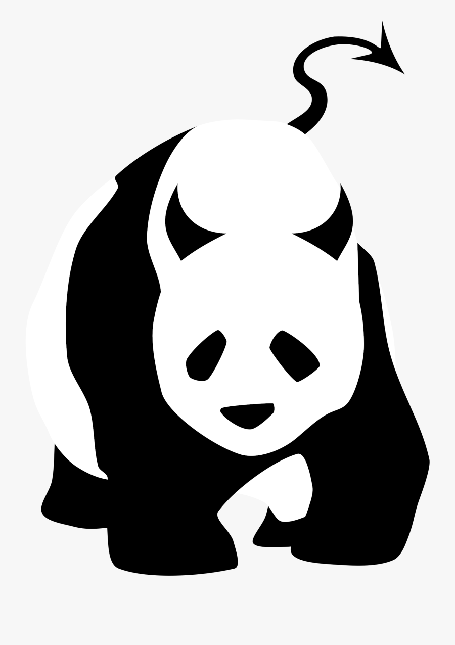 Human Behavior,head,silhouette - Black And White Panda Clipart, Transparent Clipart