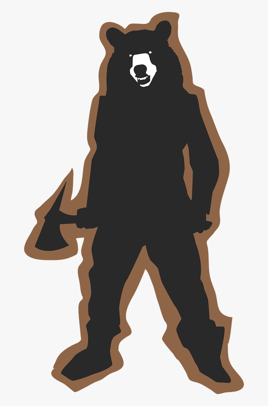 Bear Black Brown Silhouette Png Image, Transparent Clipart