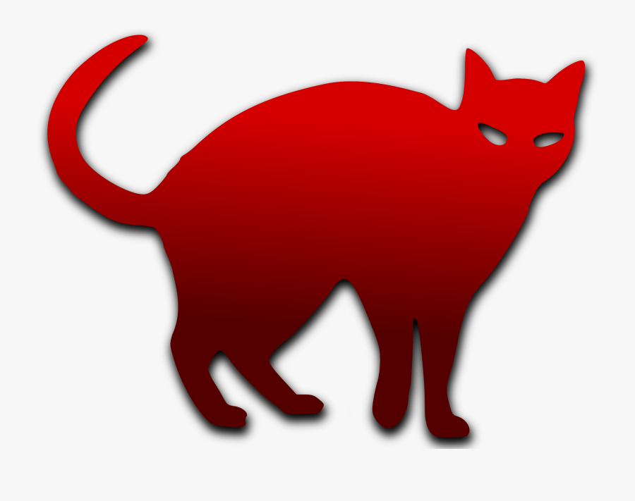 Red Cat Silhouette, Transparent Clipart