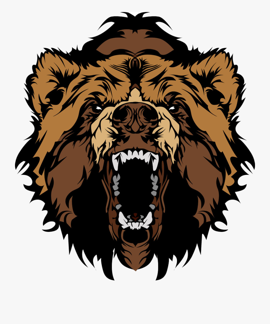 Grizzly Bear Clip Art - Bear Head Png, Transparent Clipart