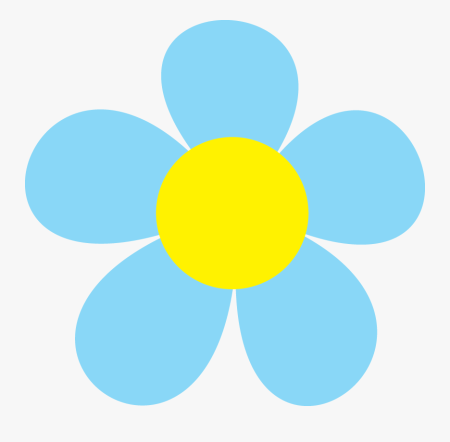 Clipart - Blue Flowers For Kids, Transparent Clipart