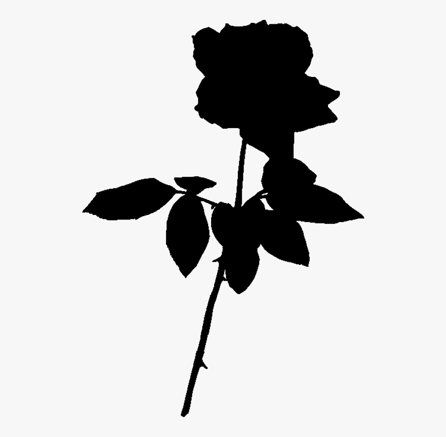 Black Rose Png - Silhouette Of A Rose Png, Transparent Clipart