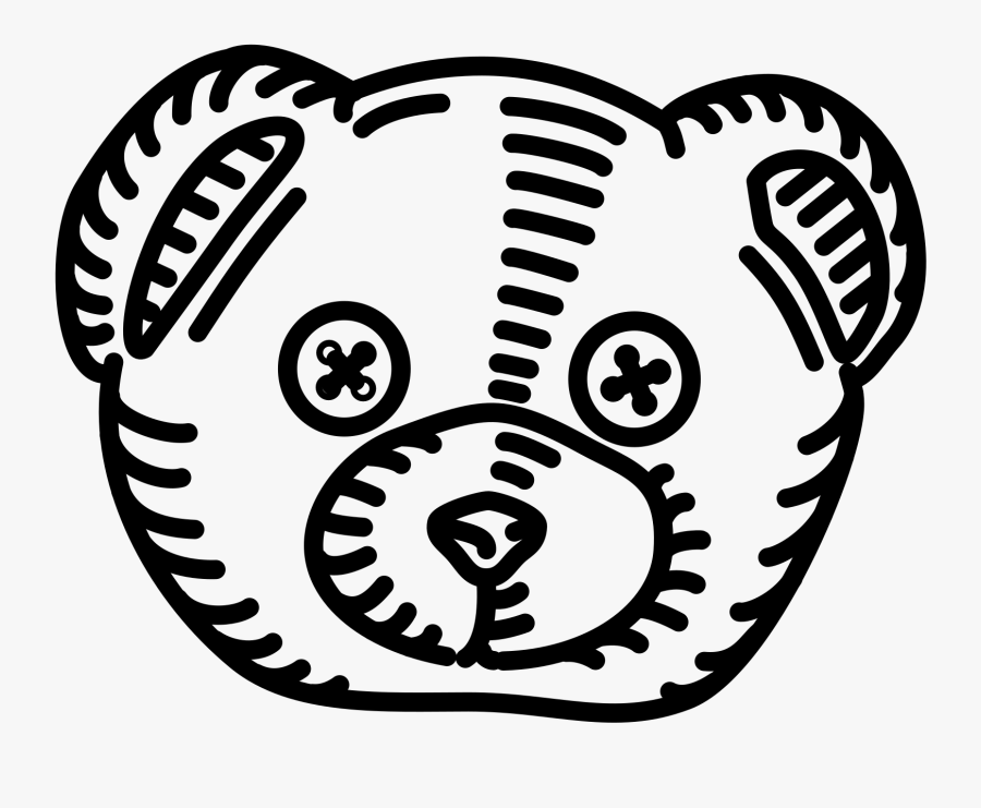 Clipart - Teddy Bear Outline Head, Transparent Clipart