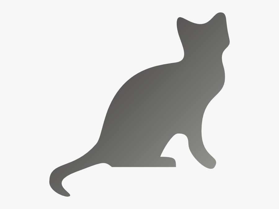 Grey Cat Silhouette Png, Transparent Clipart