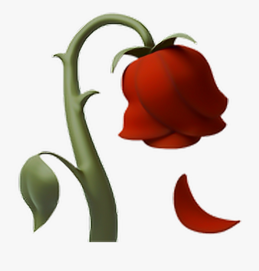 Rose Deadrose Flower Emoji Iphone - Iphone Dead Rose Emoji, Transparent Clipart