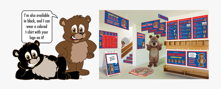 Bear Cub Mascot - Cougar Mascots Elementary School, Transparent Clipart