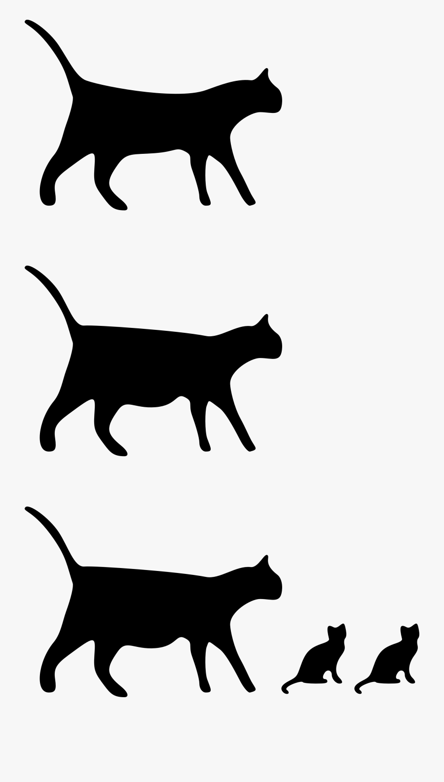 Cats Black And White Draw, Transparent Clipart