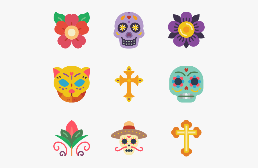 Day Of The Dead - Day Of The Dead Flower Png, Transparent Clipart