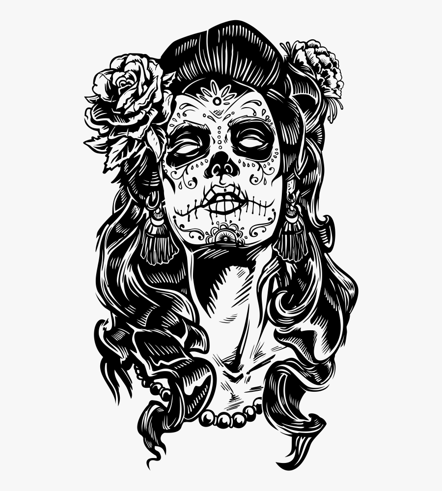 Skull La Calavera Catrina Dead Day Of Clipart - Day Of The Dead Silhouette, Transparent Clipart