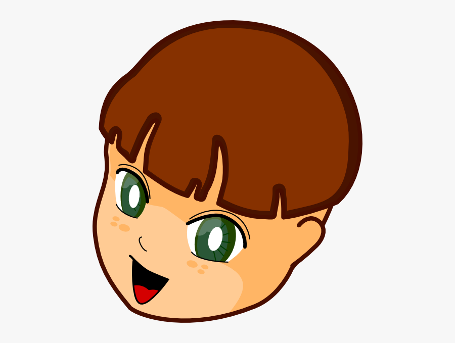 Clipart Brown Hair Green Eyes Guy - Boy Face Clipart Png, Transparent Clipart