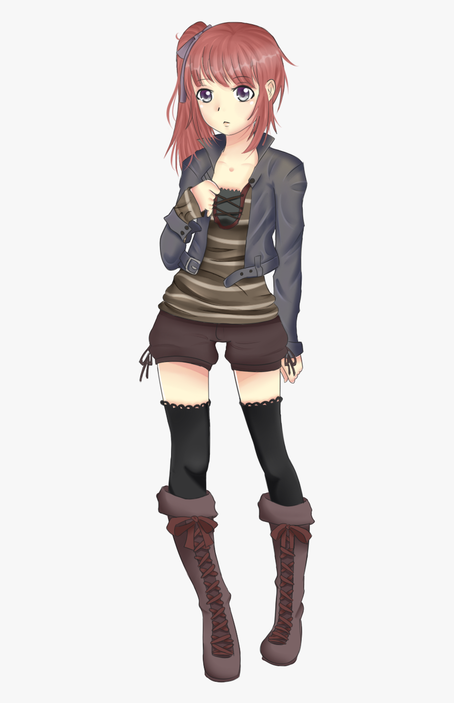 Short Hair Clipart Girl Clipart - Anime Girl With Short Brown Hair, Transparent Clipart
