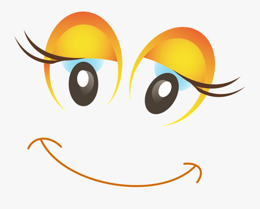 Happy, Female, Woman, Girl, Smiley, Emoticon, Emoji - Female Cartoon Eye Clipart, Transparent Clipart