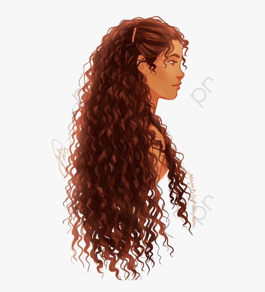 Curly Hair Girl - Anime Brown With Curly Hair Girls, Transparent Clipart