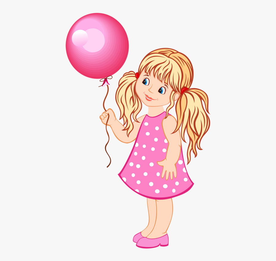 Girl Holding A Balloon Clipart, Transparent Clipart