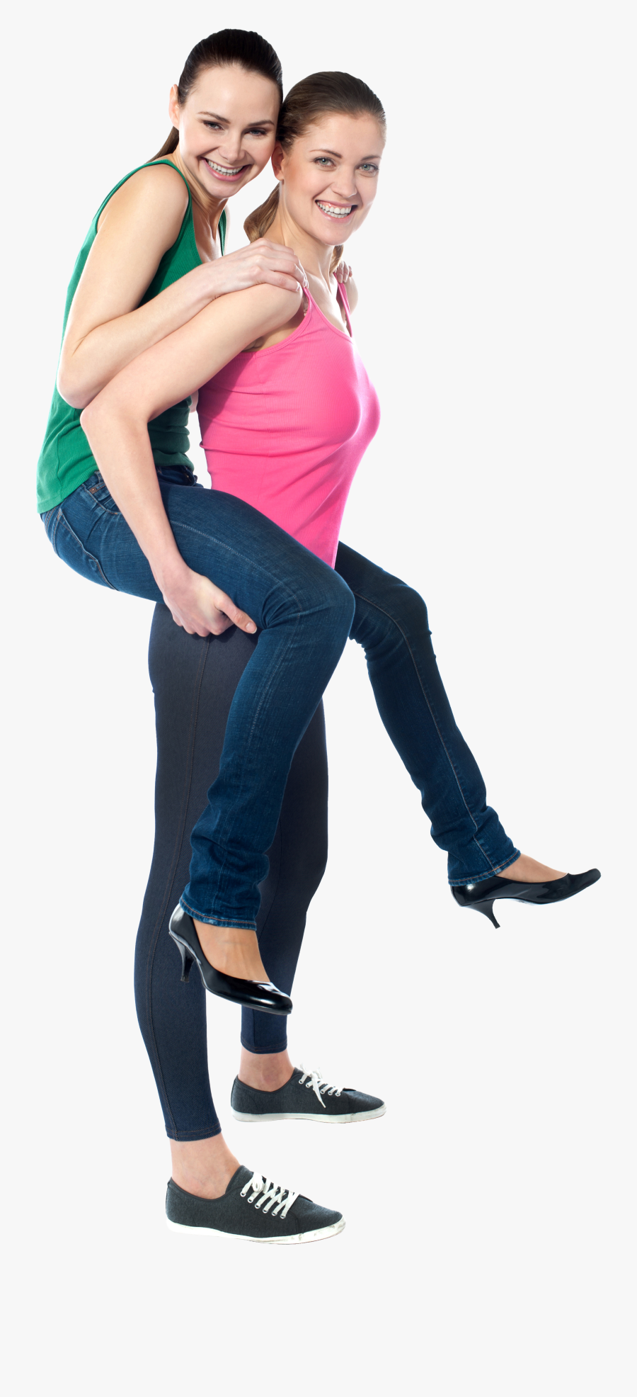 Happy Girl - Piggybacks, Transparent Clipart