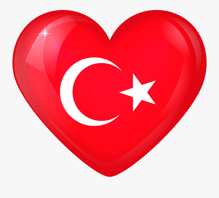 Large Heart Flag Gallery - Turkey Heart Flag Png, Transparent Clipart