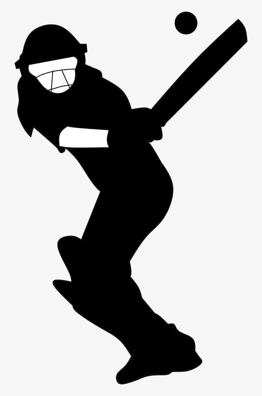Silhouette, Cricket, Batting, Batter, Girl, Junior - Girl Playing Cricket Silhouette, Transparent Clipart