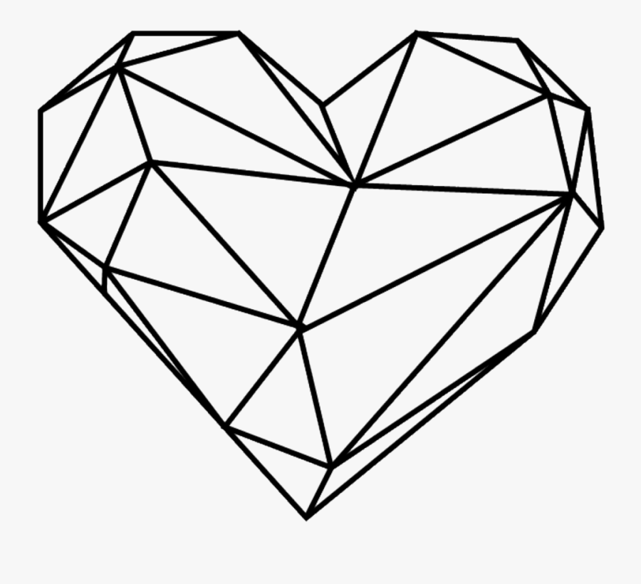 Black And White Heart Geometric, Transparent Clipart