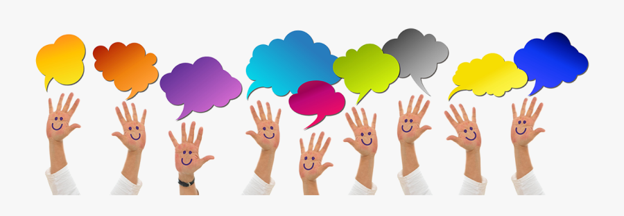 Using Livechat On Your Website - Social Media Hands Raised, Transparent Clipart