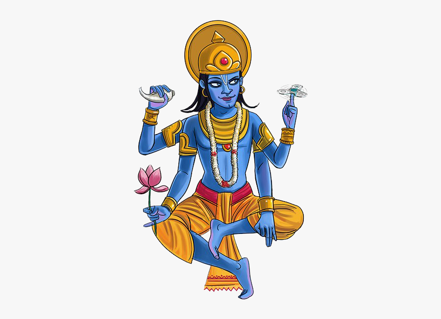 Lord Vishnu Png Transparent Image - Cartoon Lord Vishnu Png, Transparent Clipart