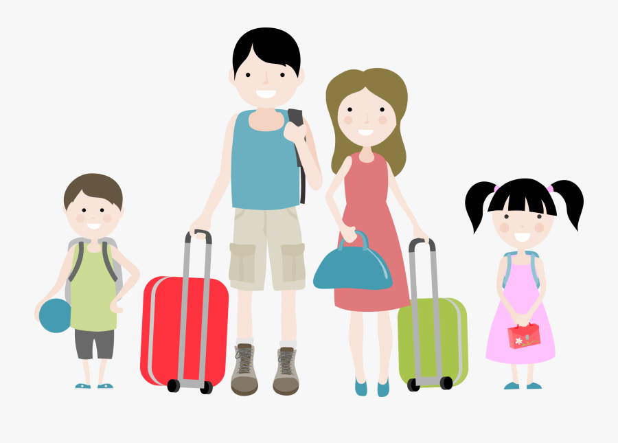 Picture Black And White Son Clipart Modern Family Indian - Family Trip Vector Png, Transparent Clipart