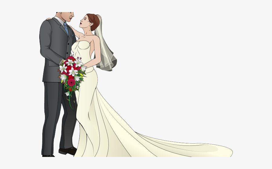 Couple Clipart Marriage - Wedding Couple Art, Transparent Clipart