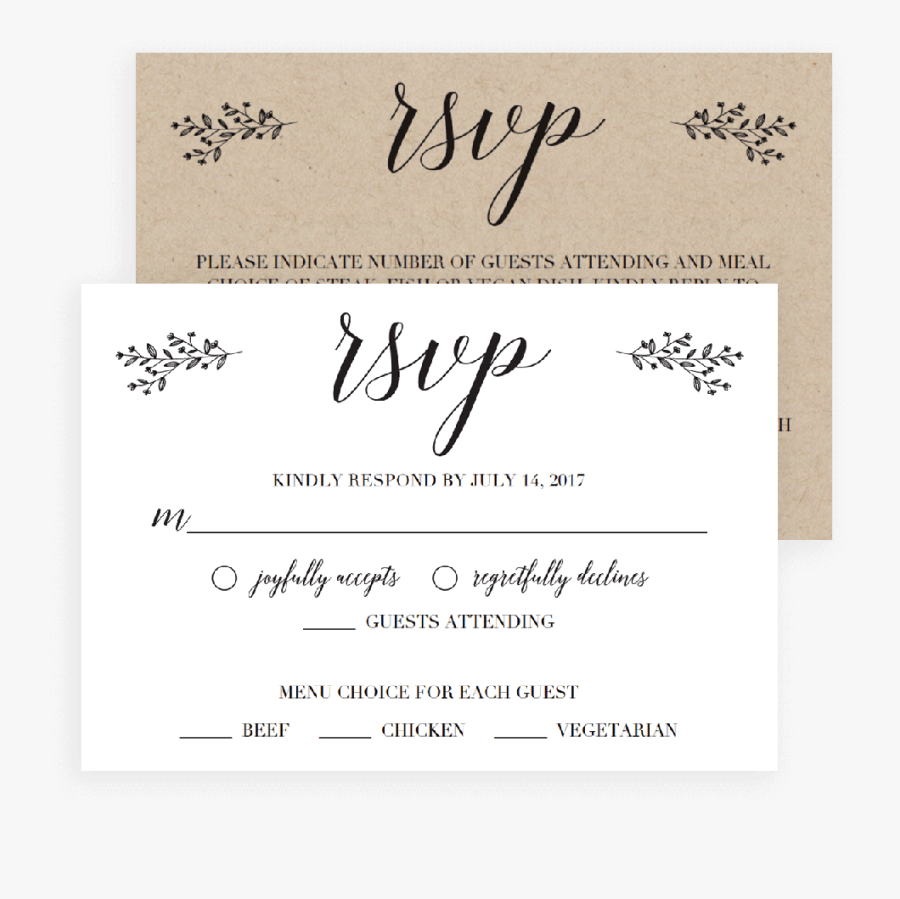 Transparent Shadi Card Clipart - Rsvp Wedding Cards Free, Transparent Clipart