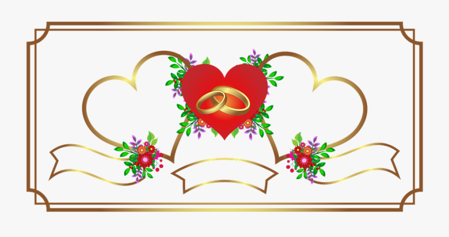 Wedding Heart Design Png - Simple Frame Design Png, Transparent Clipart