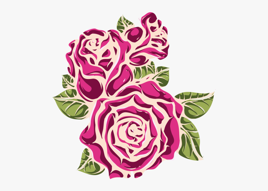 Wedding Card Invitation Template With Fresh Rose Psd - Vector Rose Clipart Pink, Transparent Clipart