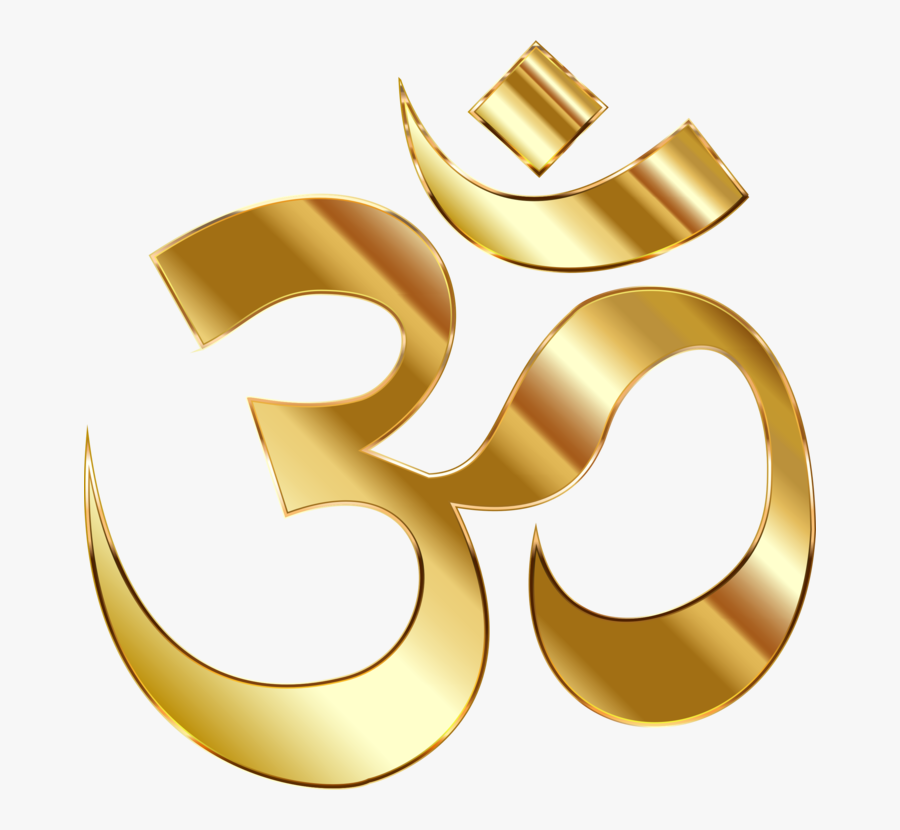 Gold,text,body Jewelry - Golden Om Png, Transparent Clipart