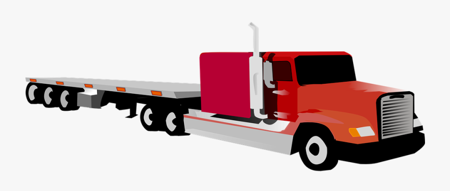 Truck, Transport, Multi-axle, Freight, Vehicle, Trailer - Flatbed Truck Clip Art, Transparent Clipart