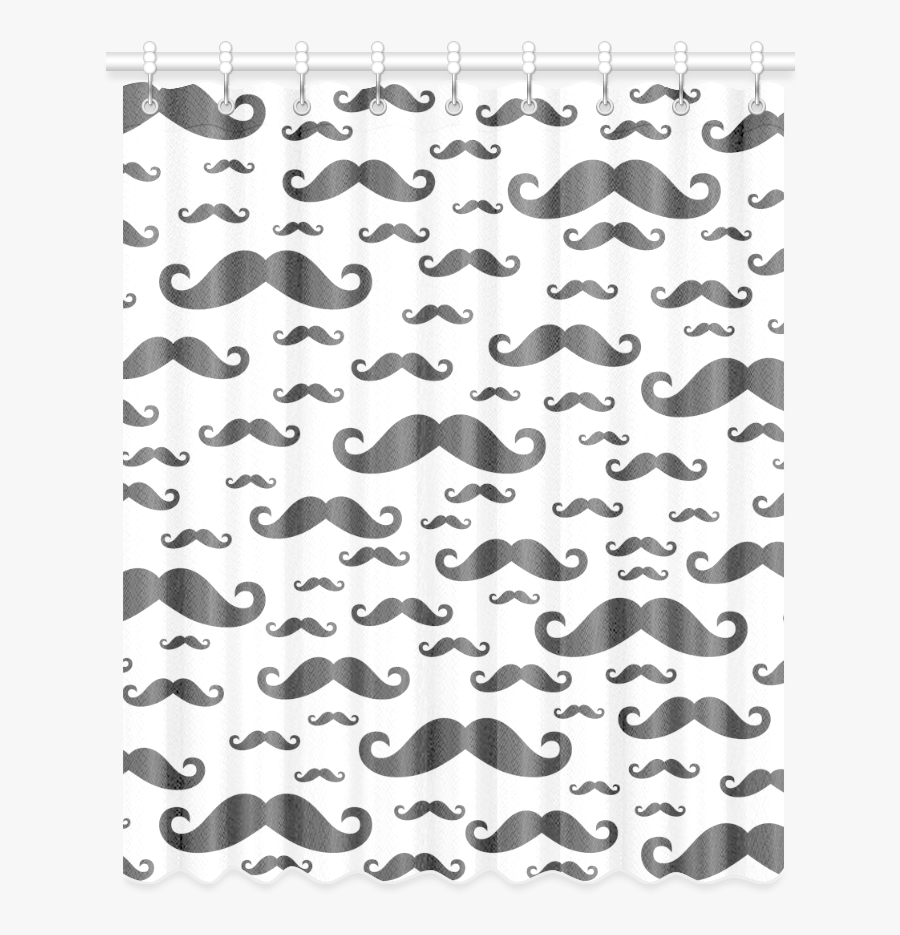 Black Handlebar Mustache / Moustache Pattern Window - Sock, Transparent Clipart