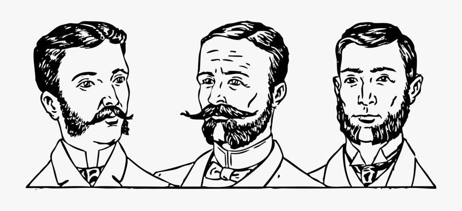 Mens Hair Styles Circa 1900 - Men Facial Hair 1900s, Transparent Clipart