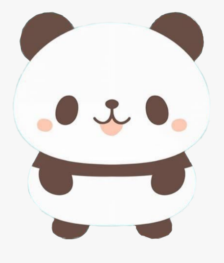 #cute #panda #cartoon #kwaii #draw #drawing #art #black - Cute Panda Cartoon Drawing, Transparent Clipart