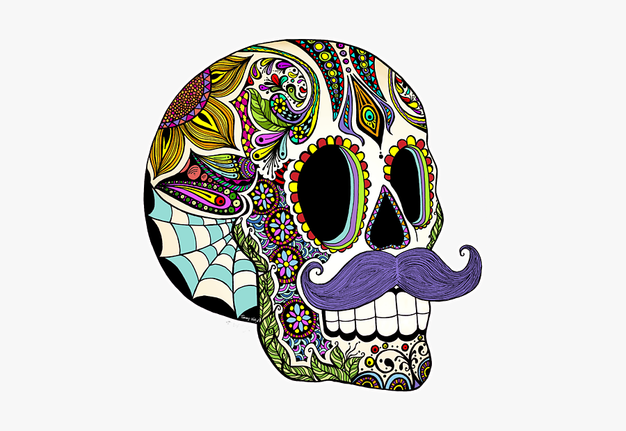 Sugar Skull Mustache, Transparent Clipart