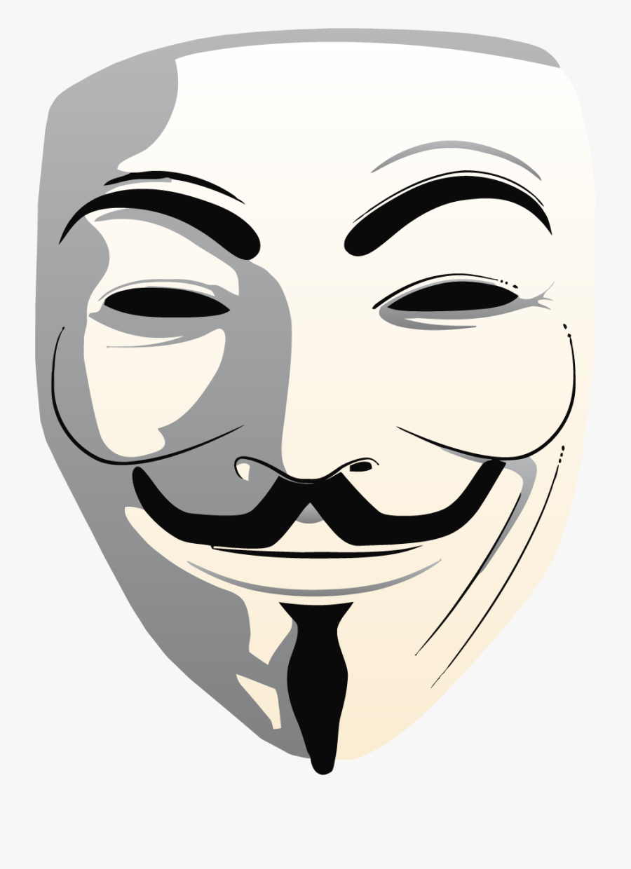 Guy Fawkes Mask Clipart - Anonymous Mask Transparent Background, Transparent Clipart