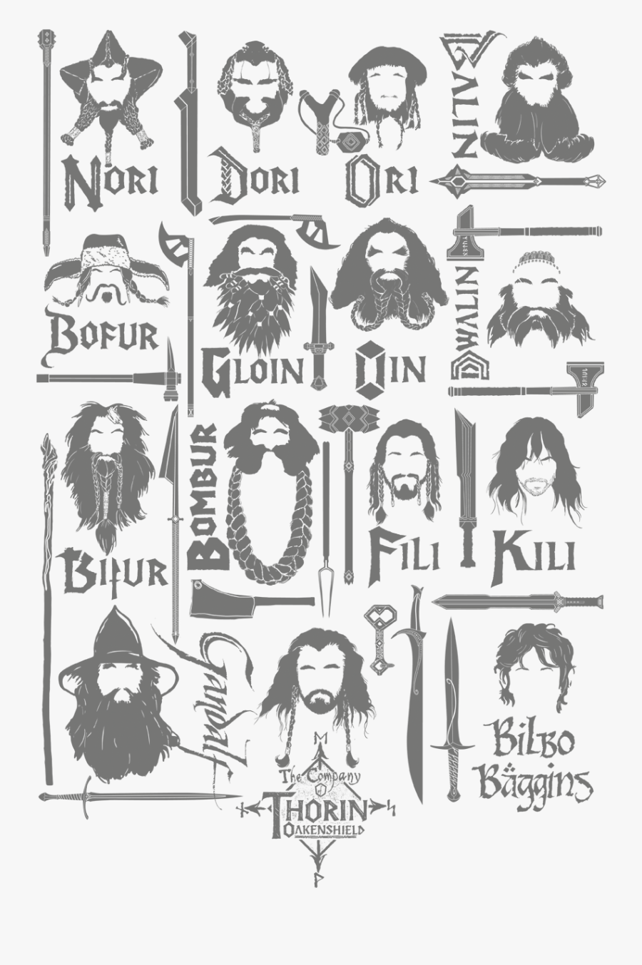 Dwarves Hobbit T Shirt, Transparent Clipart