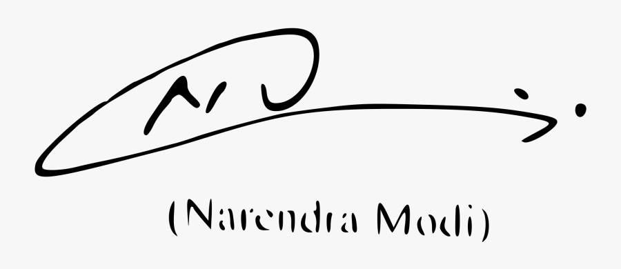 Open - Signature Of Narendra Modi In English, Transparent Clipart