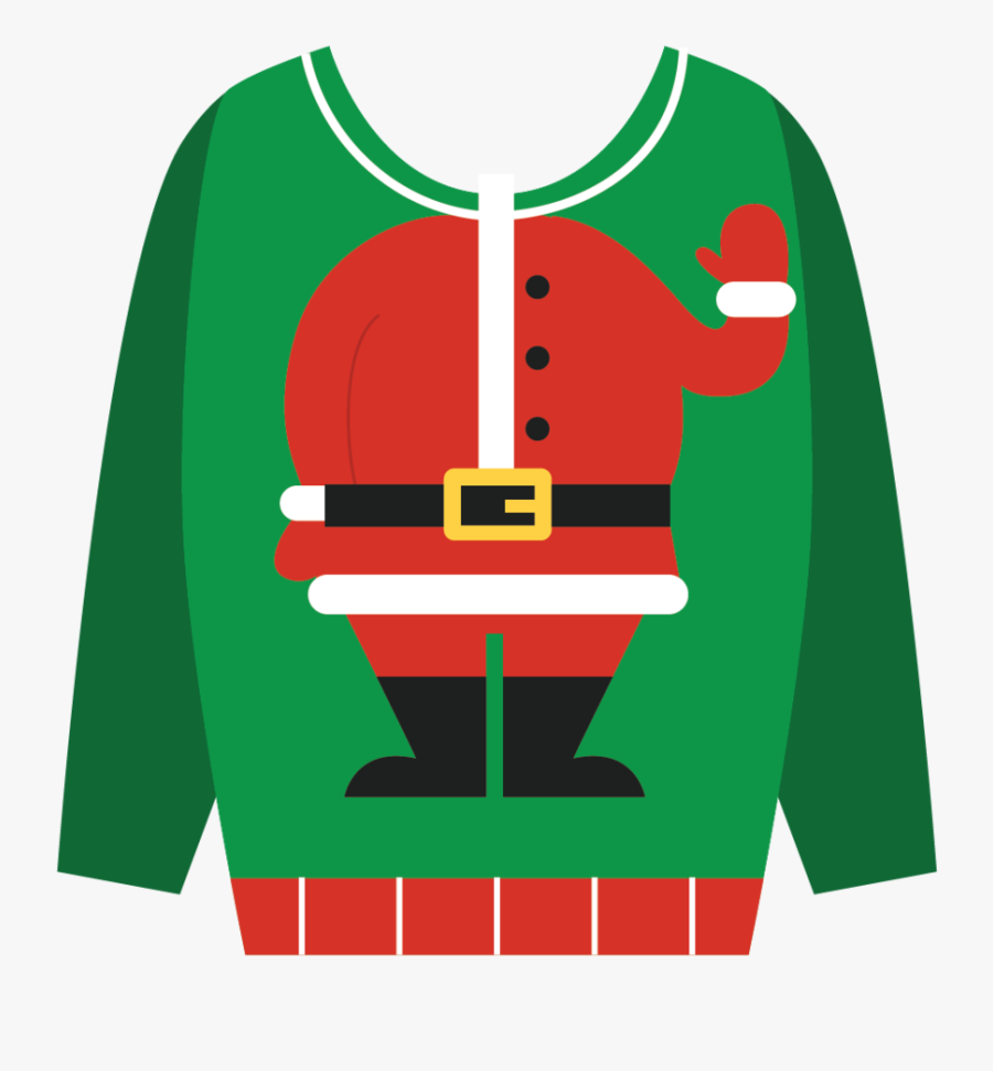 Christmas Sweater Clipart - Ugly Christmas Sweater Cartoon, Transparent Clipart