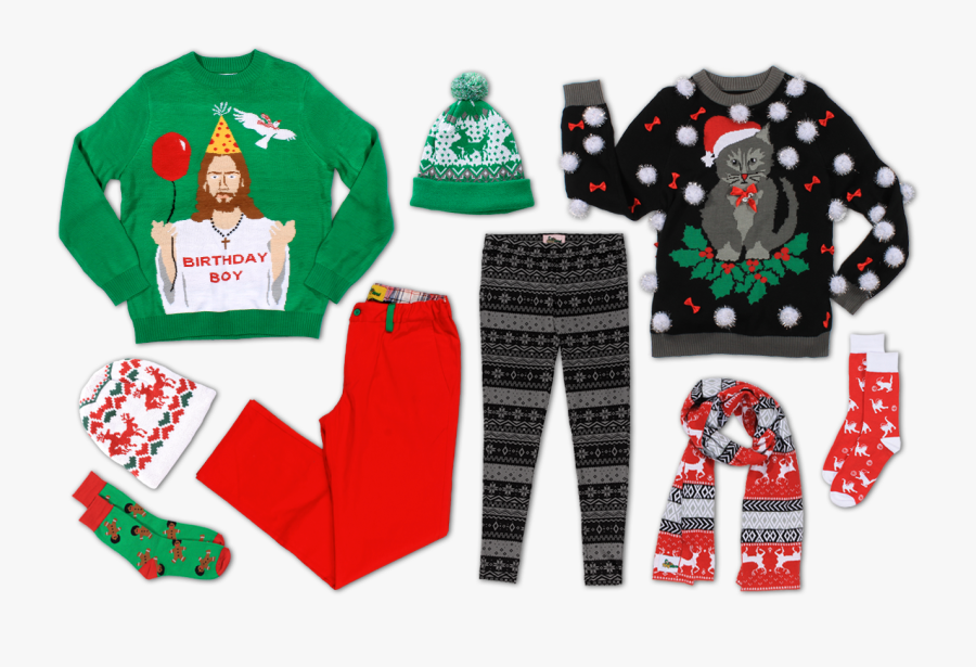 Ugly Christmas Sweater Clipart Free - Pajamas, Transparent Clipart