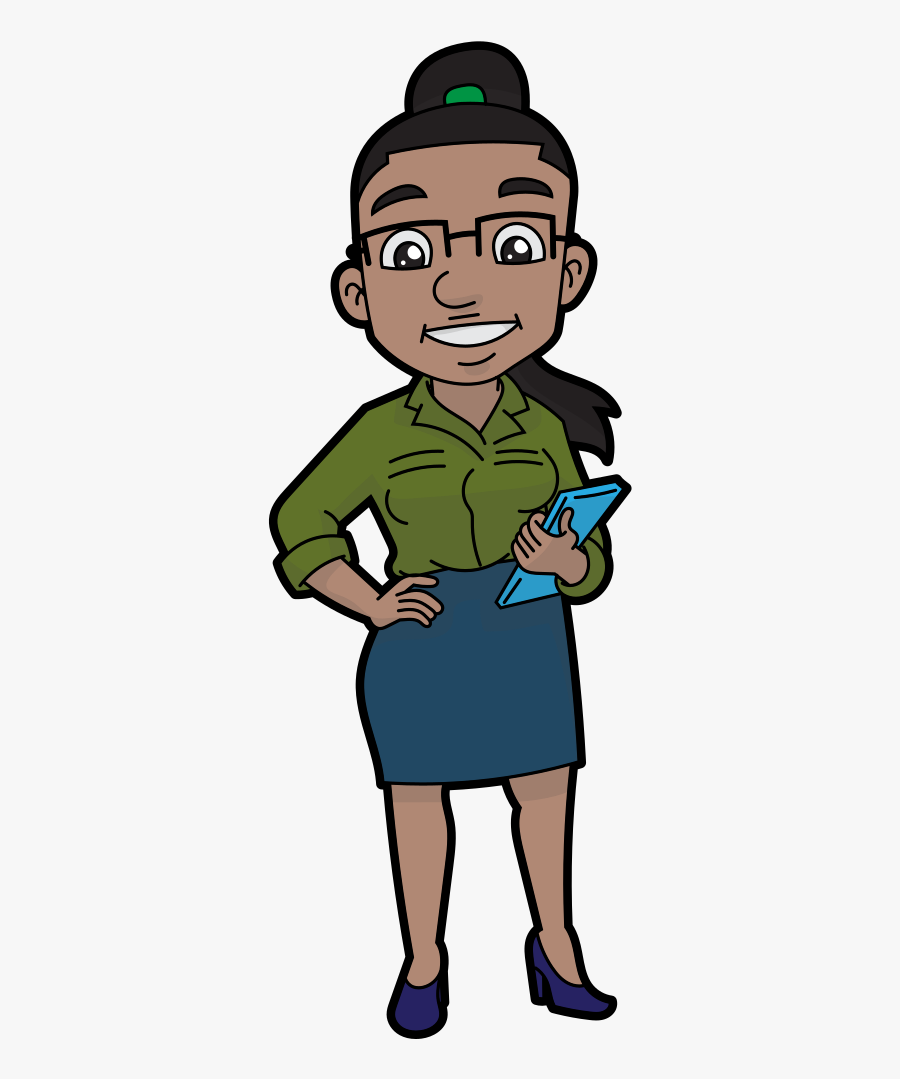 A Smart Black Businesswoman Cartoon - Smart Black Woman Cartoon, Transparent Clipart