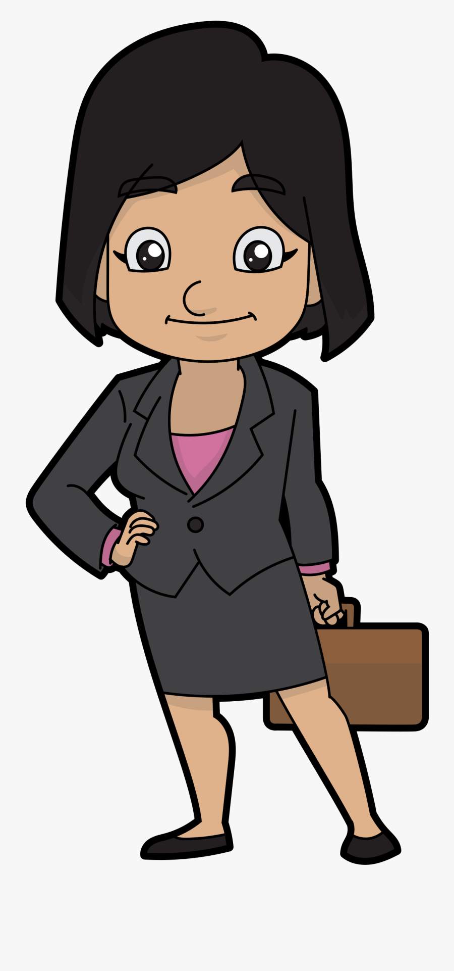 File A Confident Cartoon - Cartoon Transparent Background Woman Png, Transparent Clipart